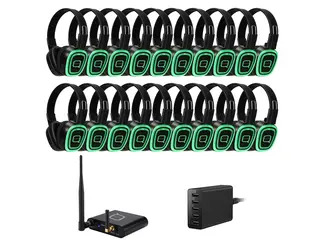 20 Way Silent Disco Bundle With Bluetooth Transmitter & Charger