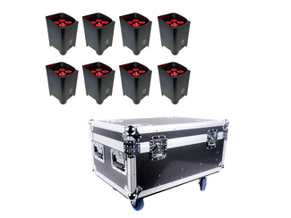 Q4IP+ Uplights with Charging Flightcase (Case Of 8)