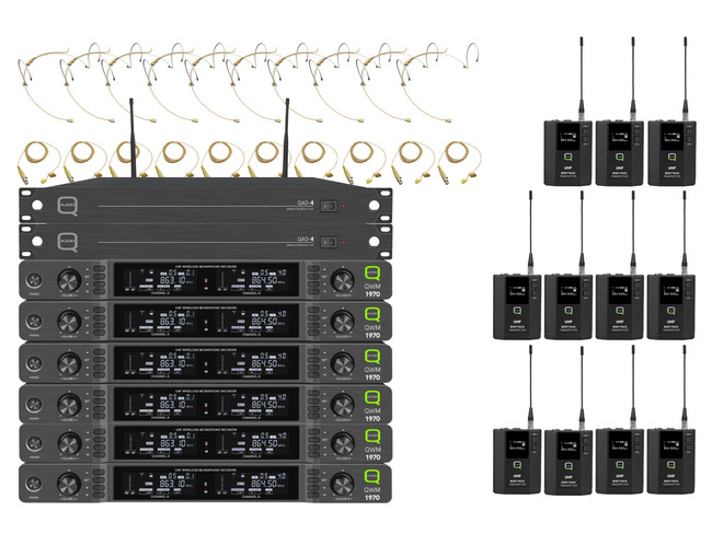 QWM 1970 12 Way Headworn/Lapel System with ADU