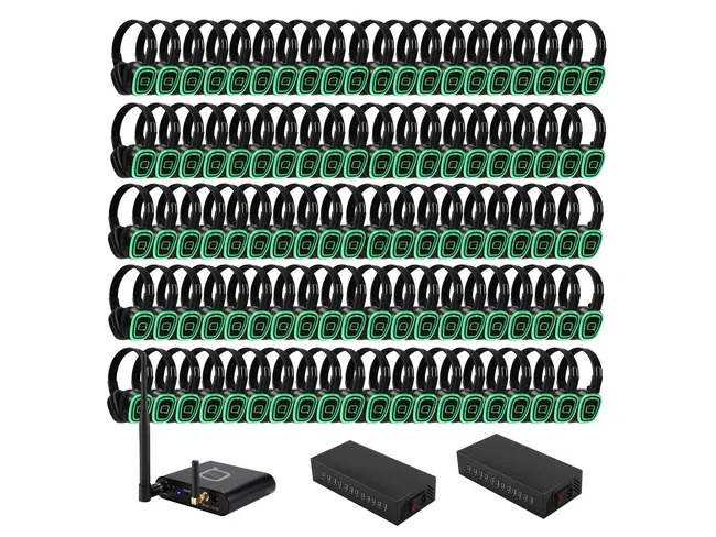 100 Way Silent Disco Bundle With Bluetooth Transmitter & Charger