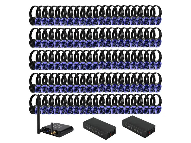 100 Way Silent Disco Bundle With Bluetooth Transmitter & Charger