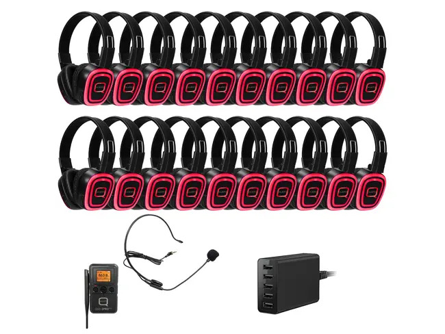 20 Way Silent Disco Bundle With Portable Bluetooth Transmitter & Charger