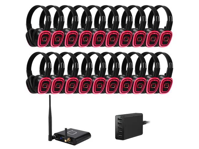 20 Way Silent Disco Bundle With Bluetooth Transmitter & Charger