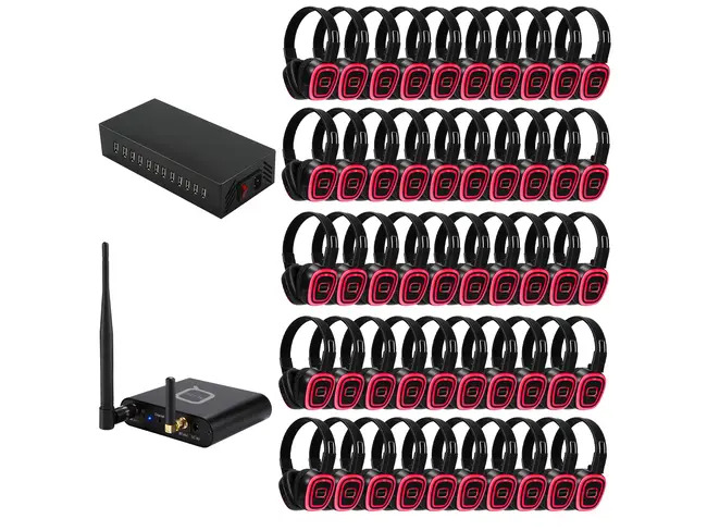 50 Way Silent Disco Bundle With Bluetooth Transmitter & Charger